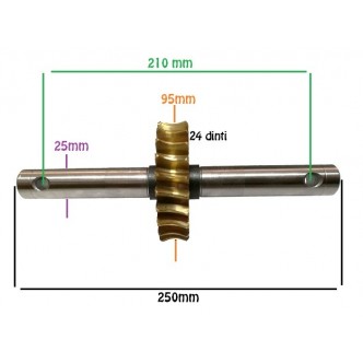 Pinion din bronz cu ax pentru motosapa / motocultor Szentkiraly, Bronto, Dragon 1:24